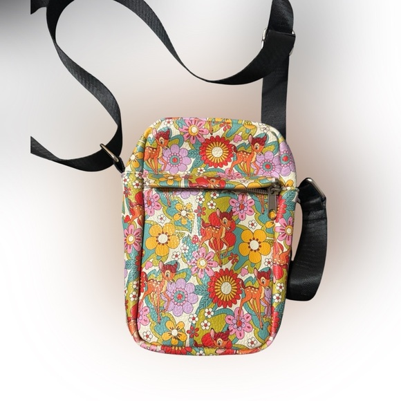 Buckle-Down Disney Bambi Retro Floral Crossbody Bag – 8”x6” - Picture 1 of 7